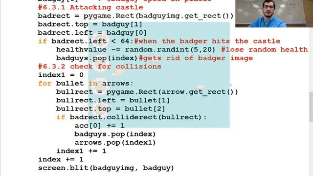 Pygame Arrow Colliding with Badgers смотреть онлайн