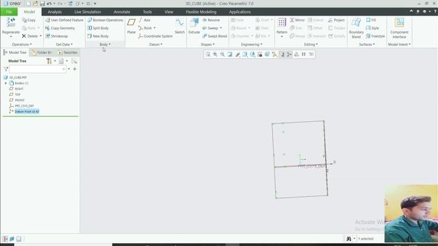 3D sketch in creo 3D cube PTC CREO | by Perfect CAD Service смотреть онлайн