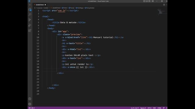 Belajar VUE js, data binding direktif, PART 3 смотреть онлайн