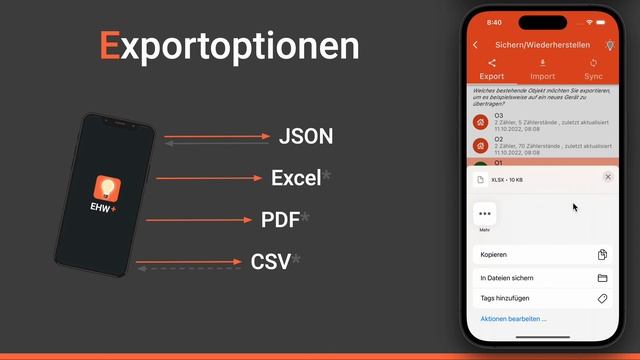 Exportoptionen | Excel/PDF/JSON/CSV смотреть онлайн