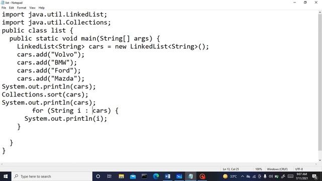 JAVA: Linkedlist смотреть онлайн