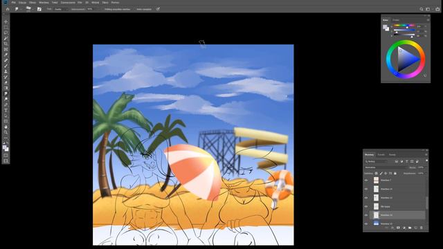 Blue Blue Beach(Drawing Timelapse) смотреть онлайн