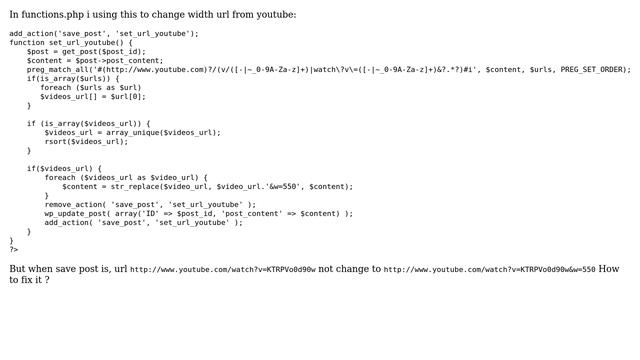 Wordpress: How to save post change url youtube link? смотреть онлайн