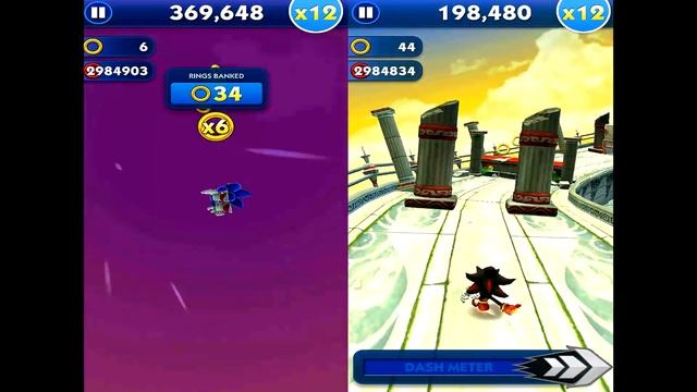 Sonic Dash SONIC VS SHADOW Android iPad iOS Gameplay смотреть онлайн