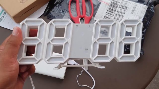 3D LED wall clock USB modern digital alarm clock UNBOXING AND SETTINGS смотреть онлайн