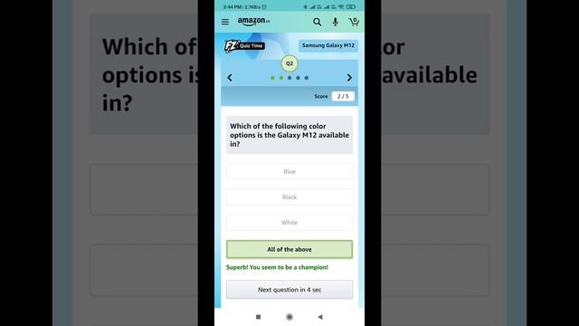 Amazon Samsung Galaxy M12 Quiz Answers Today l Win Samsung Galaxy M12 Smartphone l 16 March 2021 смотреть онлайн