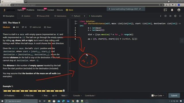 LeetCode 505. The Maze II смотреть онлайн