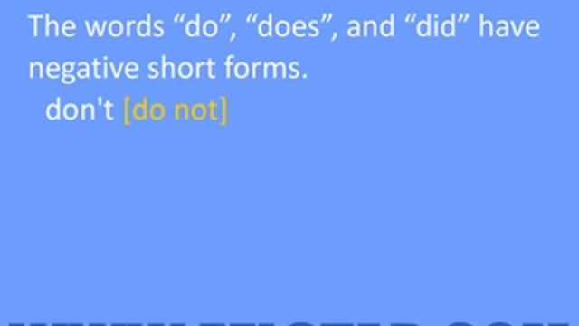 Learning English - Negative Short Forms смотреть онлайн