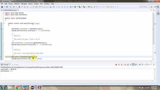 How to get a year, month using get methods of YearMonth Class? | Java 8 Date and Time смотреть онлайн