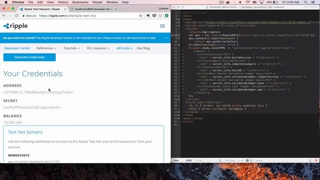 Using the Ripple Javascript API from the browser смотреть онлайн