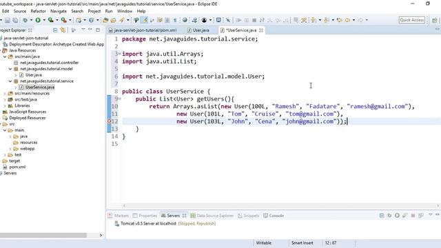 Java Servlet JSON Example Tutorial - Return JSON Response from Servlet смотреть онлайн
