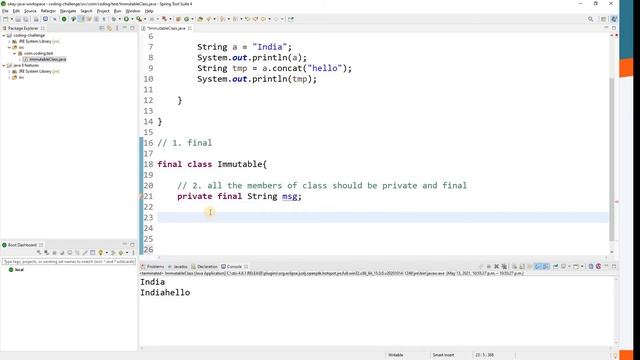 Create Immutable class in Java | Write code to create immutable class | java interview | okay java смотреть онлайн
