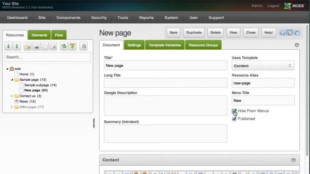 MODX CMS Training: Common Page Fields смотреть онлайн