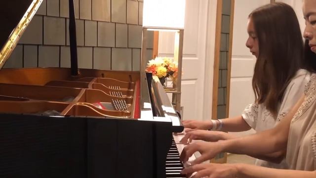 Passacaglia G.F.Handel / J.Halvorsen | Four Hands Piano Cover | Mom & Daughter Duet смотреть онлайн