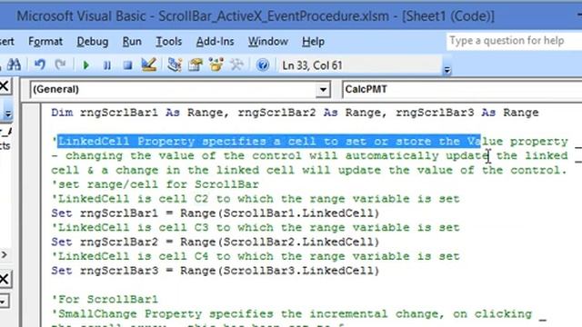 ActiveX Scroll Bar Event Procedure in Excel VBA смотреть онлайн
