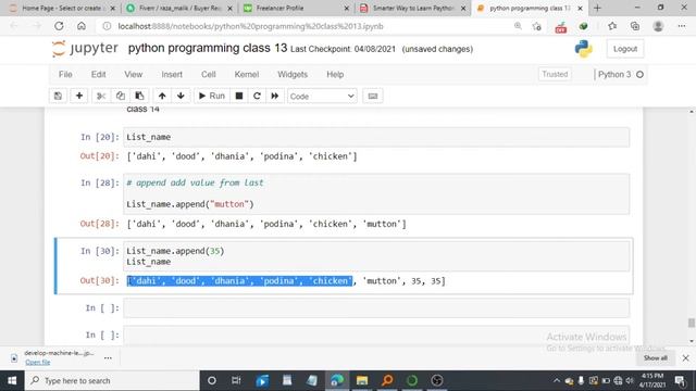 15 Python tutorial | how to append and insert in list of python | append vs insert In Hindi смотреть онлайн