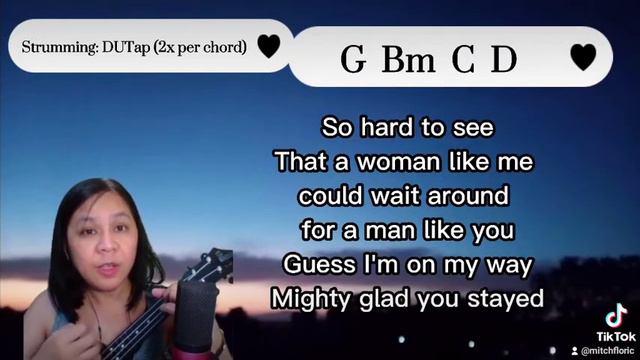 STUCK ON YOU UKULELE COVER with CHORDS&LYRICS and STRUMMING PATTERN смотреть онлайн