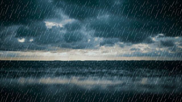 Ocean Rain Symphony | Ocean Waves And Rain For Deep Sleep And Relaxation | Nature's Lullaby
