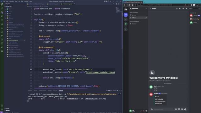 How to Create Stylised Embed Messages in Discord with Discord.py смотреть онлайн