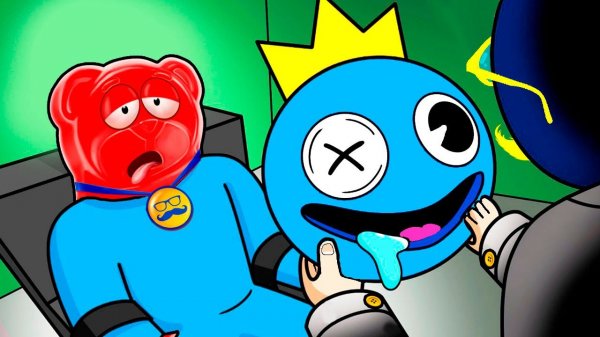 Синий монстр съел медведя Валеру | Я нарисовал шоколадом радужные друзья из роблокс