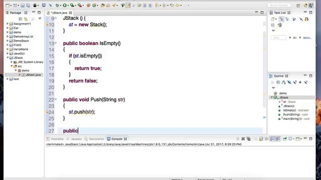Java java.util.Stack Tutorial смотреть онлайн