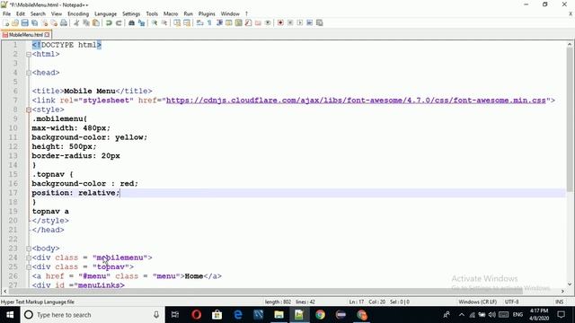 Mobile Menu Design using HTML,CSS and javascript смотреть онлайн