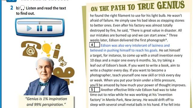 Action 10 module 7 p88 ex2b On the Path to true genius text ver смотреть онлайн