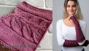 И красиво и женственно и всегда стильно! Ажурные листочки спицами для плечевых и аксессуаров