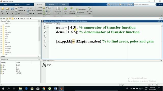 How to find and plot zeros and poles of a transfer function in MATLAB смотреть онлайн