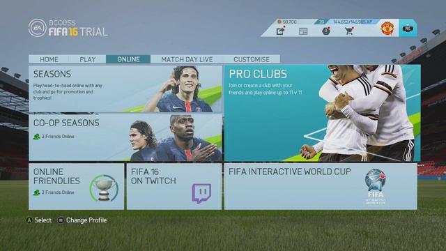 FIFA 16 - Main menu and options (1080p) смотреть онлайн