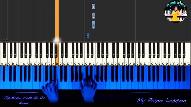 Queen - The Show Must Go On (SLOW Easy Piano Tutorial) смотреть онлайн