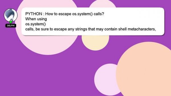 PYTHON : How to escape os.system() calls?