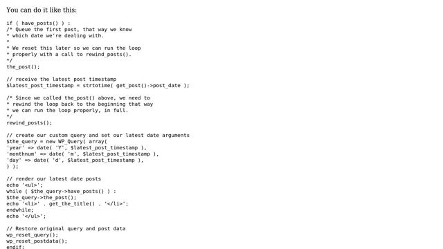 Wordpress: How to get posts published on the latest date? смотреть онлайн