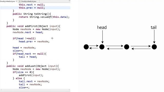 Doubly Linked List - Java 구현 2 : add, first, last смотреть онлайн