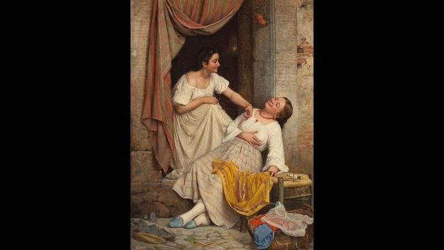 Вышивка «В римской остерии», «Хохотушки». Эстэ.Carl Heinrich Bloch смотреть онлайн