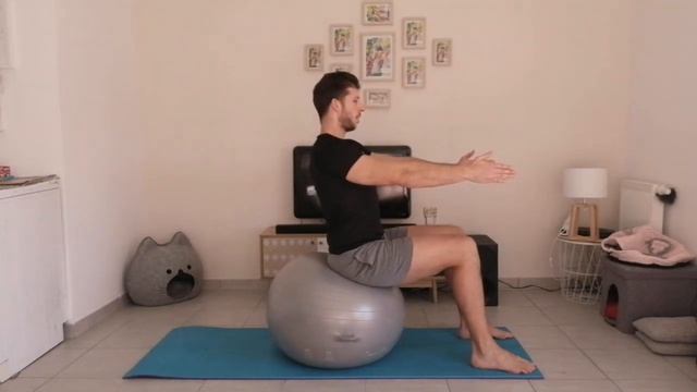 PILATES 9 // SWISS BALL 1 - ABDOS, DOS, FESSIERS EPAULES // 50mins // Adrien смотреть онлайн
