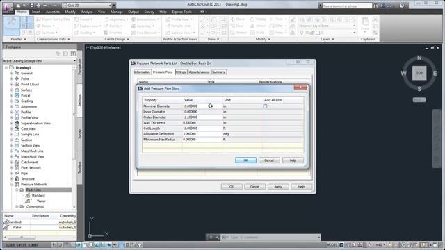 Creating a Pressure Network Parts List. AutoCAD Civil 3D 2012 смотреть онлайн