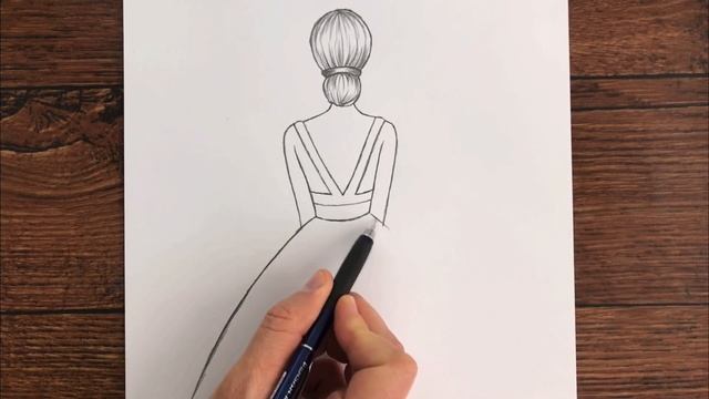 Kolay Prenses Elbisesi Çizimi ? Elbise Nasıl Çizilir - Çok Kolay Mavi Elbise Çizimi - Çizim Mektebi