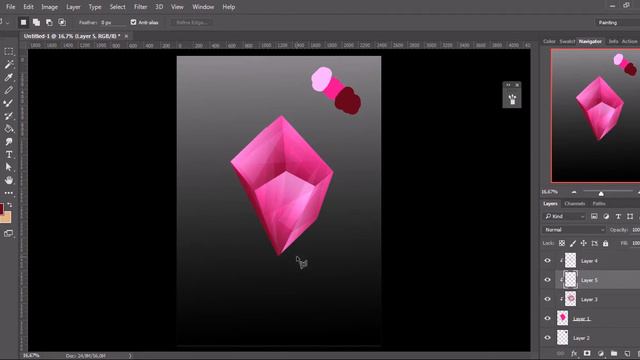 Crystal Drawing Process/Рисуем кристалл в фотошоп.Процесс. смотреть онлайн