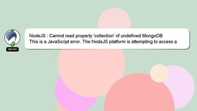 NodeJS : Cannot read property 'collection' of undefined MongoDB смотреть онлайн