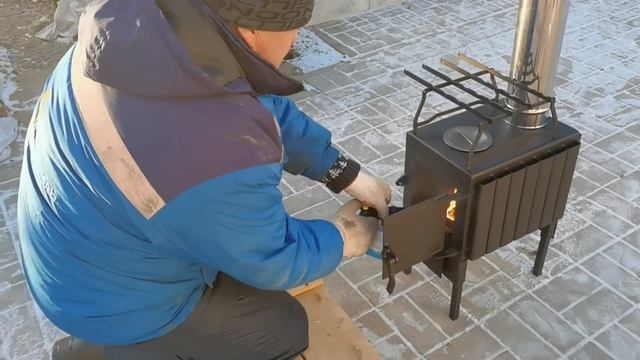 Хочу такую в теплицу!? Печь-буржуйка «Теплосталь». Борисычу понравилась- маленькая да удаленькая смотреть онлайн
