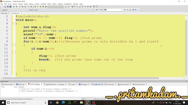 C Program to Check if Number is Prime or not!! (with and without function) смотреть онлайн