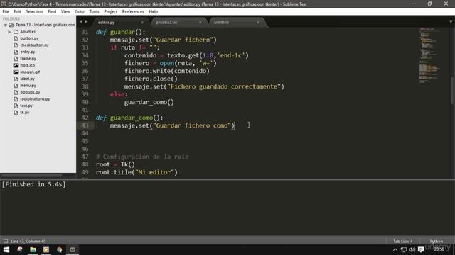 Proyecto Crear un Editor de texto con Ficheros en Python 3 parte 3 смотреть онлайн