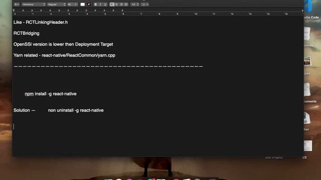 Solution of Errors in React Native Like- RCTLinkingHeader.h, RCTBridging, yarn etc. смотреть онлайн