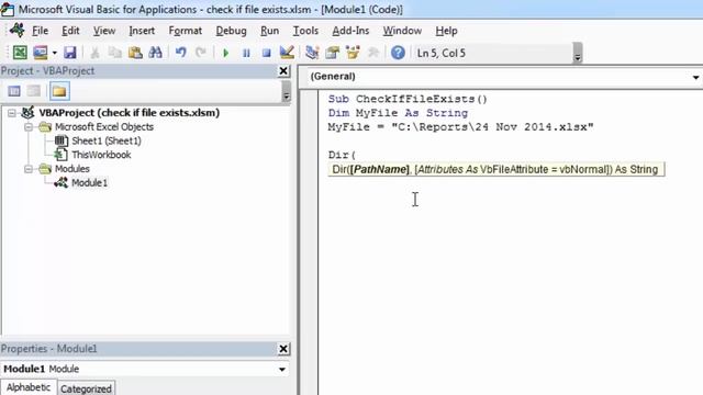Excel VBA - How to Check if File Exists (Dir function) смотреть онлайн