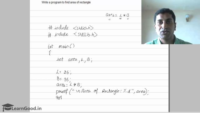 3 7 0 printf Program Area of a Rectangle смотреть онлайн