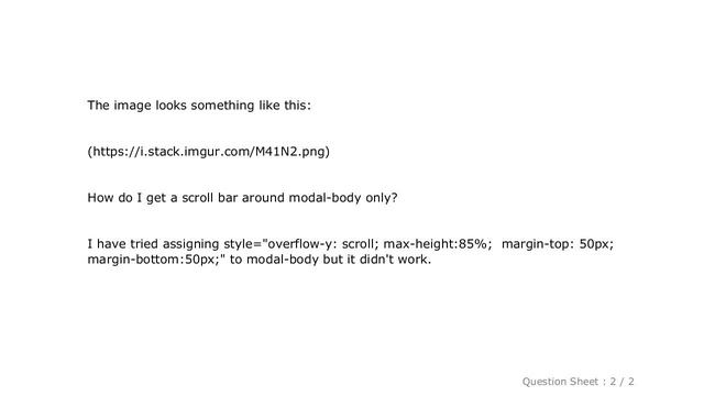 CSS : How to put scroll bar only for modal-body? смотреть онлайн