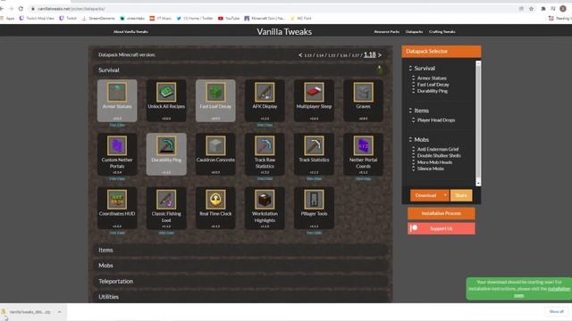 How to add Vanilla Tweaks Datapacks to minecraft смотреть онлайн