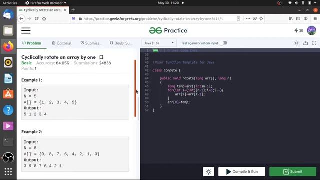 Program to cyclically rotate an array by one |GeeksforGeeks|Array Coding Interview Questions|Must d смотреть онлайн