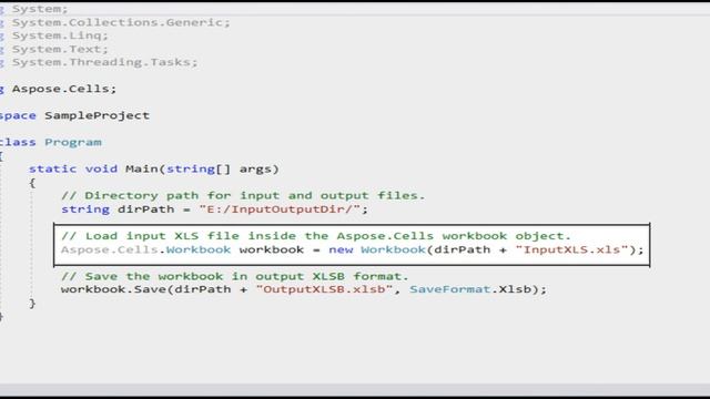 Convert XLS To XLSB In C#.NET